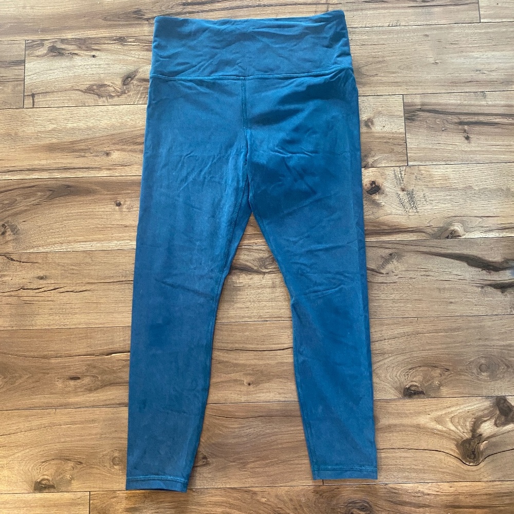 Athleta Medium Elevation Leggings Brushed Cyan 22" Inseam.